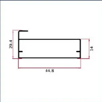 FW-204C — Glass door frame profiles